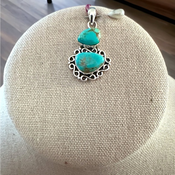 Turquoise Sterling Silver Pendant - Picture 1 of 8